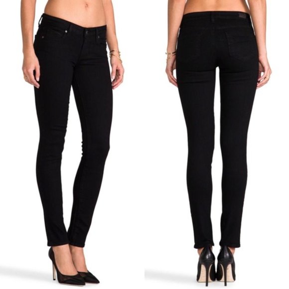 Paige Skyline Skinny Jeans in Black - Picture 3 of 9
